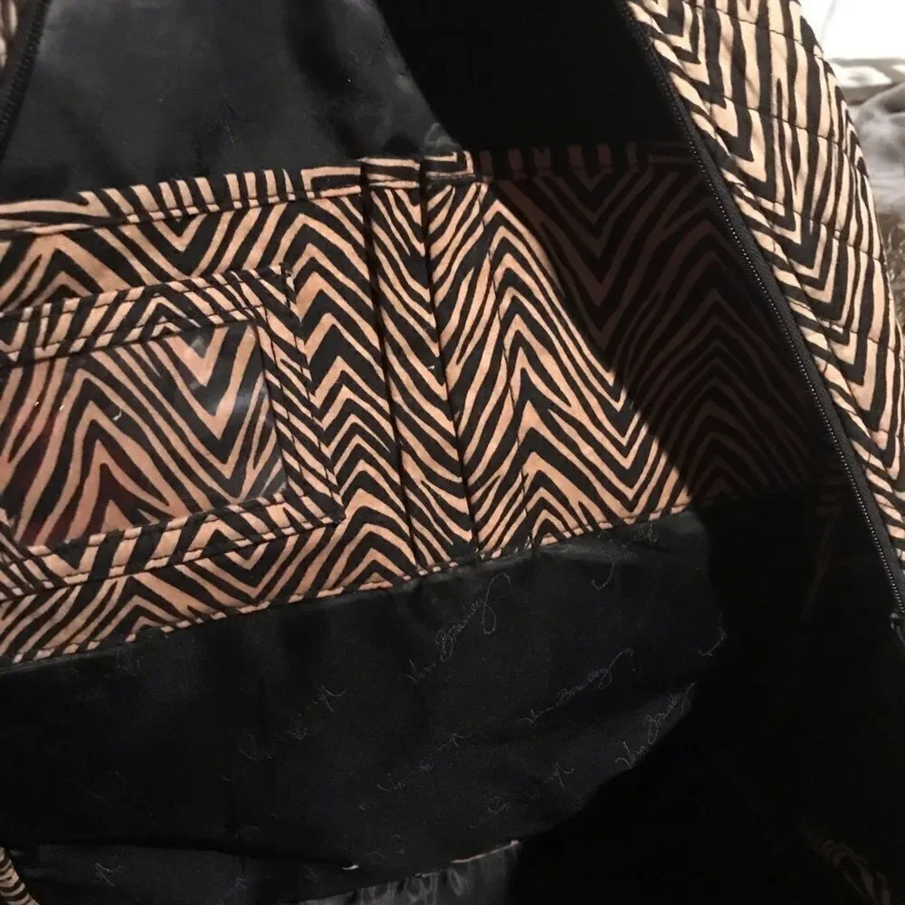 Vera Bradley school backpack excellent  condition  Black and Tan zebra print